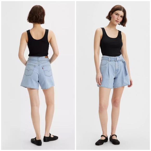 Levi's Pants - Levi’s baggy belted jean shorts 27 NWT